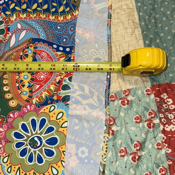 Red and Blue Puff Sleeve V-Neck Maxi Sundress - Picture 13 of 13